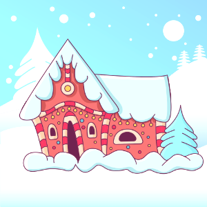 Winter house. Free illustration for personal and commercial use.
