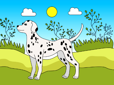 Dalmatian dog. Free illustration for personal and commercial use.