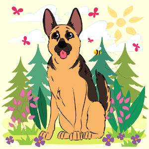 German shepherd. Free illustration for personal and commercial use.