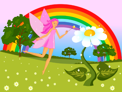 Fairy doing magic. Free illustration for personal and commercial use.