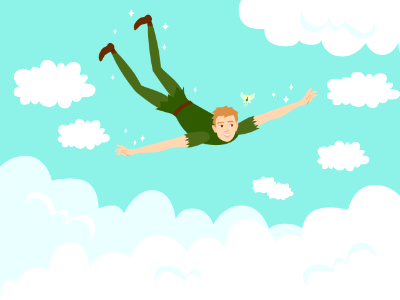 Flying Peter Pan. Free illustration for personal and commercial use.
