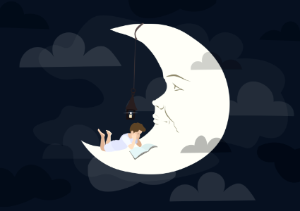 Moon Boy Books Clouds Sky Lantern. Free illustration for personal and commercial use.