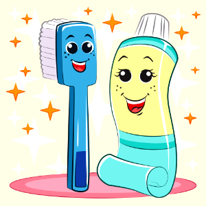 Toothbrush and toothpaste. Free illustration for personal and commercial use.