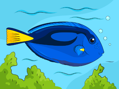 Blue Tang. Free illustration for personal and commercial use.