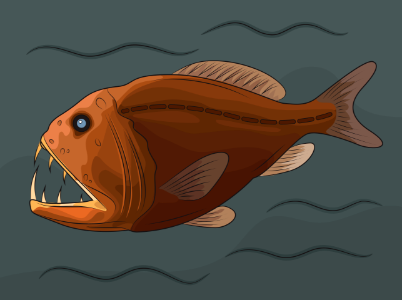 Fangtooth fish. Free illustration for personal and commercial use.