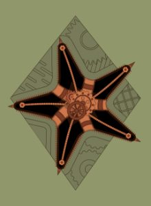 Steampunk Starfish. Free illustration for personal and commercial use.