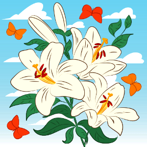 Lilies. Free illustration for personal and commercial use.