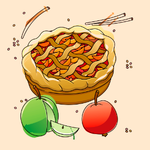 Apple pie. Free illustration for personal and commercial use.