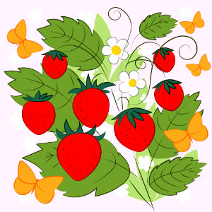 Strawberry berries. Free illustration for personal and commercial use.
