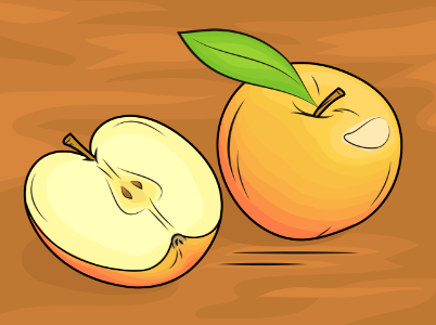 Apples on the table. Free illustration for personal and commercial use.