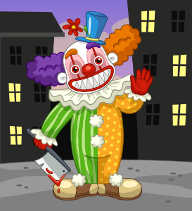 Evil clown. Free illustration for personal and commercial use.