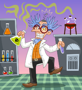 Evil scientist. Free illustration for personal and commercial use.