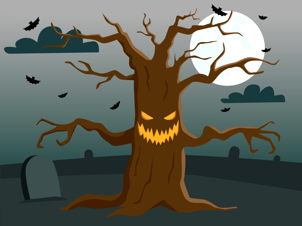 Haunted tree Free Stock Illustrations Creazilla
