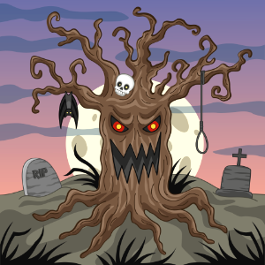 Haunted tree. Free illustration for personal and commercial use.