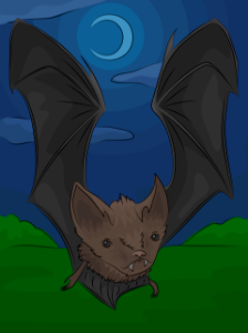 Little brown bat. Free illustration for personal and commercial use.