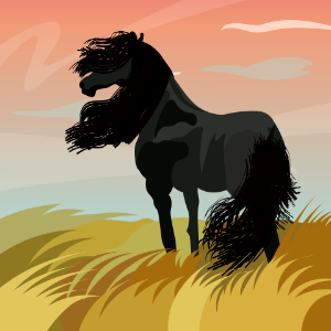 Horse Meadow Black. Free illustration for personal and commercial use.