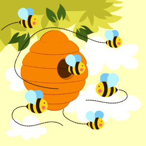 Bee hive. Free illustration for personal and commercial use.