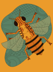 Steampunk Bee. Free illustration for personal and commercial use.