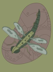 Steampunk Dragonfly. Free illustration for personal and commercial use.