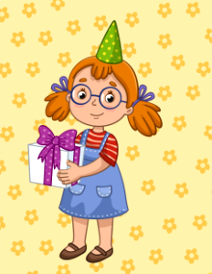 Birthday girl. Free illustration for personal and commercial use.