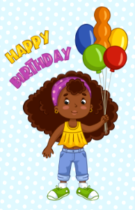 Birthday girl. Free illustration for personal and commercial use.