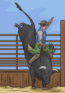 Bull Riding Rodeo. Free illustration for personal and commercial use.