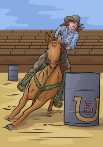 Horse Barrel Racing. Free illustration for personal and commercial use.