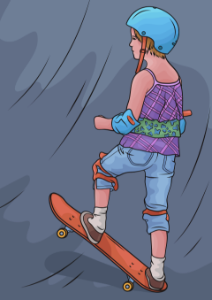 Little Girl Skateboarder. Free illustration for personal and commercial use.
