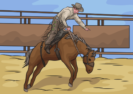 Rodeo horse cowboy. Free illustration for personal and commercial use.