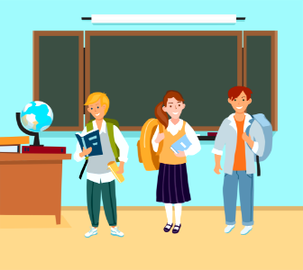 School kids. Free illustration for personal and commercial use.