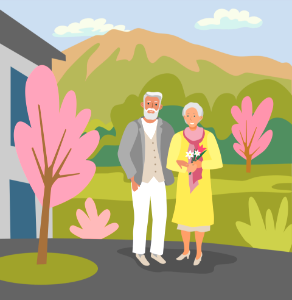 Senior citizens. Free illustration for personal and commercial use.