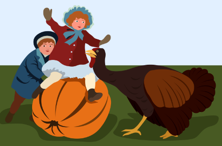 Vintage Thanksgiving Postcard. Free illustration for personal and commercial use.