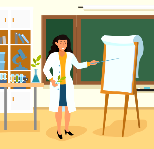 Biology teacher. Free illustration for personal and commercial use.