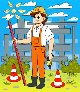 Construction worker. Free illustration for personal and commercial use.