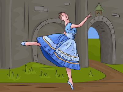 Coppelia ballet dancer woman. Free illustration for personal and commercial use.