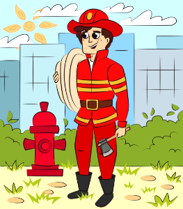 Firefighter. Free illustration for personal and commercial use.