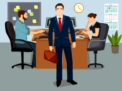 Office workers. Free illustration for personal and commercial use.