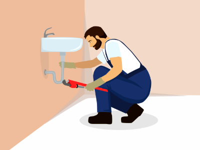 Plumber. Free illustration for personal and commercial use.