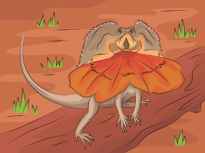 Frill-necked lizard. Free illustration for personal and commercial use.