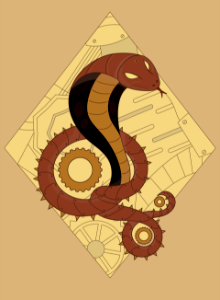 Steampunk Snake. Free illustration for personal and commercial use.
