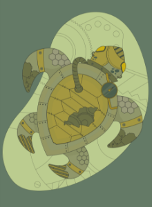 Steampunk Turtle. Free illustration for personal and commercial use.