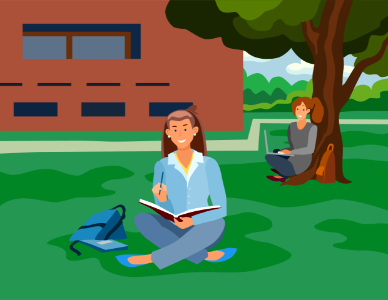 Student girl. Free illustration for personal and commercial use.