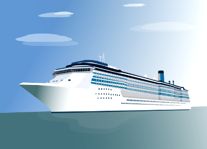 Cruise ship. Free illustration for personal and commercial use.