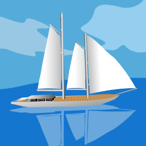 Yacht. Free illustration for personal and commercial use.