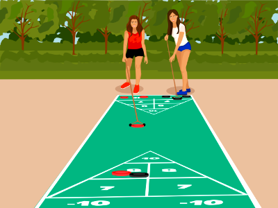Shuffleboard. Free illustration for personal and commercial use.