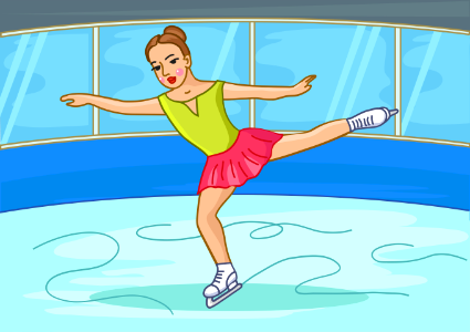 Ice skating. Free illustration for personal and commercial use.