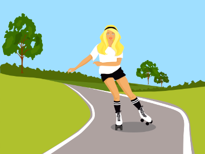 Roller skating. Free illustration for personal and commercial use.