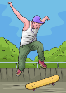 Skateboard Jump boy. Free illustration for personal and commercial use.