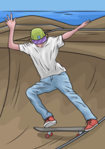 Skateboard Ramp boy. Free illustration for personal and commercial use.