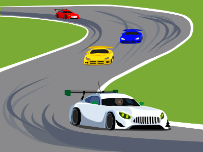 Car racing. Free illustration for personal and commercial use.